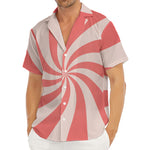 Pink Psychedelic Swirl Print Men's Deep V-Neck Shirt