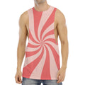 Pink Psychedelic Swirl Print Men's Muscle Tank Top