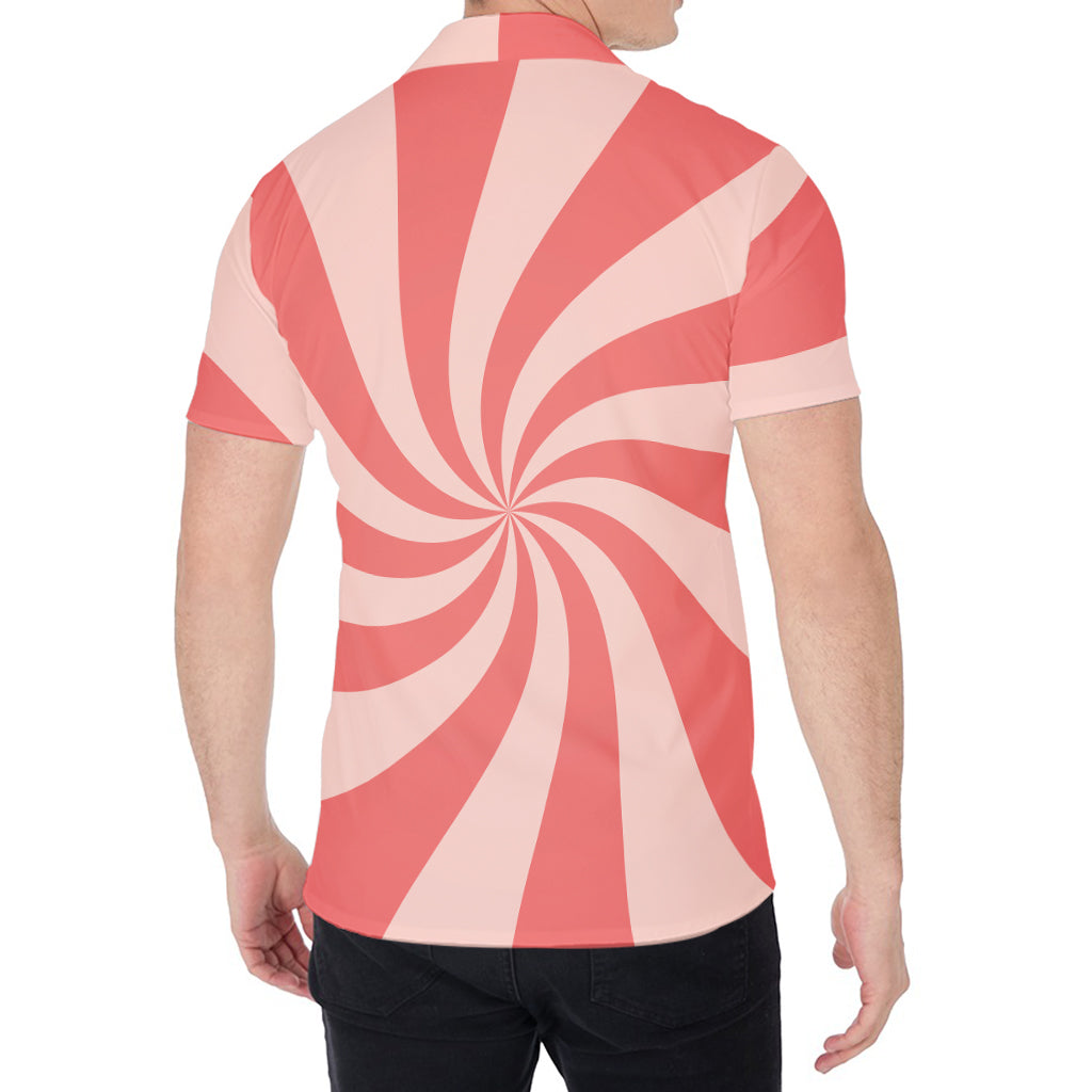 Pink Psychedelic Swirl Print Men's Shirt