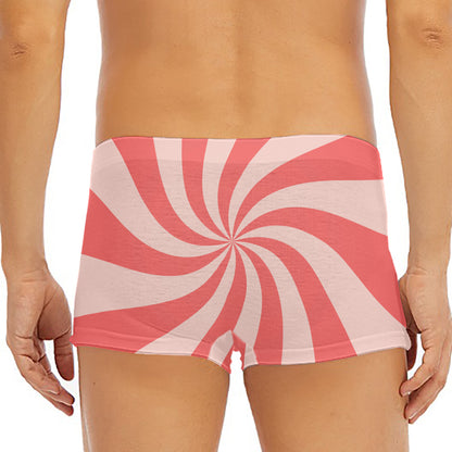 Pink Psychedelic Swirl Print Men's Short Boxer Briefs