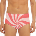 Pink Psychedelic Swirl Print Men's Triangle Swim Briefs