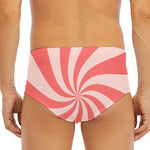 Pink Psychedelic Swirl Print Men's Triangle Swim Briefs