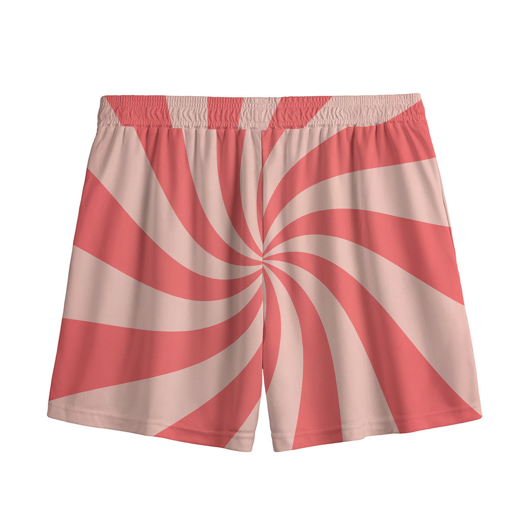 Pink Psychedelic Swirl Print Mesh Shorts