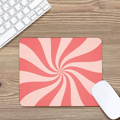 Pink Psychedelic Swirl Print Mouse Pad
