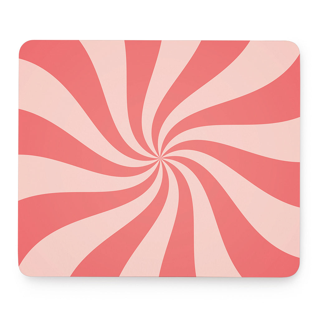 Pink Psychedelic Swirl Print Mouse Pad