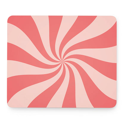 Pink Psychedelic Swirl Print Mouse Pad
