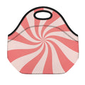 Pink Psychedelic Swirl Print Neoprene Lunch Bag