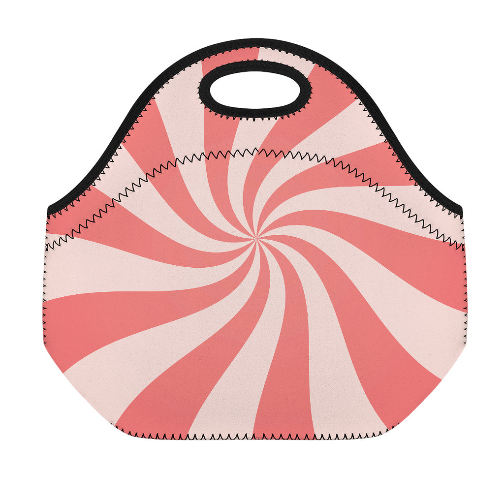 Pink Psychedelic Swirl Print Neoprene Lunch Bag
