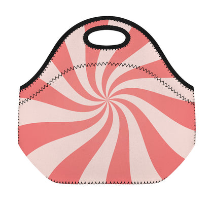 Pink Psychedelic Swirl Print Neoprene Lunch Bag