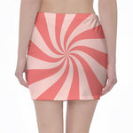 Pink Psychedelic Swirl Print Pencil Mini Skirt