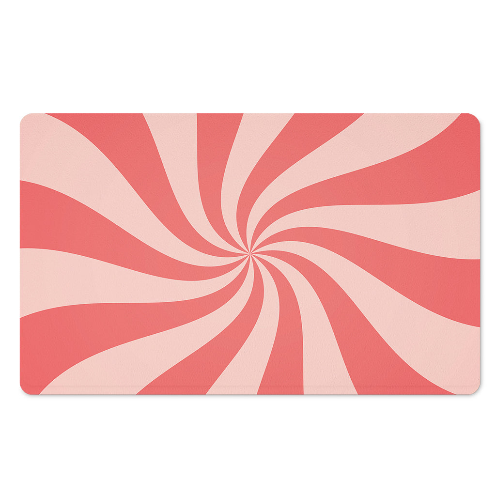 Pink Psychedelic Swirl Print Polyester Doormat