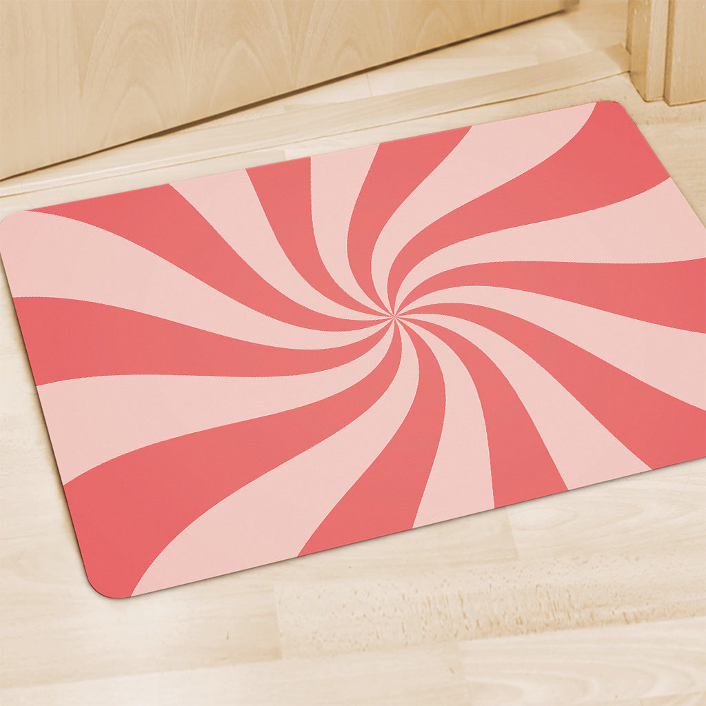 Pink Psychedelic Swirl Print Polyester Doormat