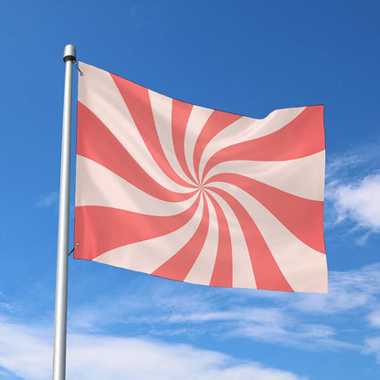 Pink Psychedelic Swirl Print Polyester Flag