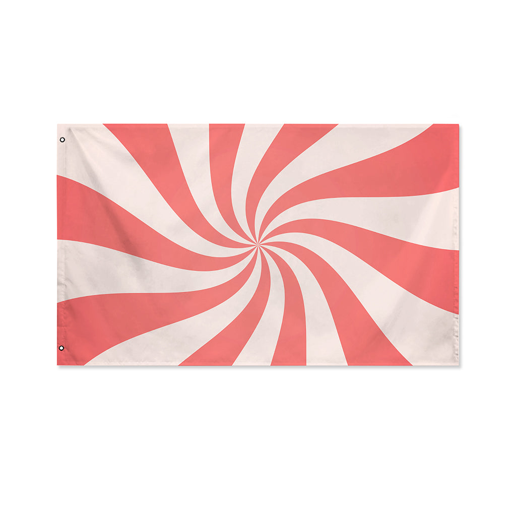 Pink Psychedelic Swirl Print Polyester Flag