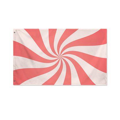 Pink Psychedelic Swirl Print Polyester Flag