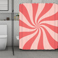 Pink Psychedelic Swirl Print Polyester Shower Curtain