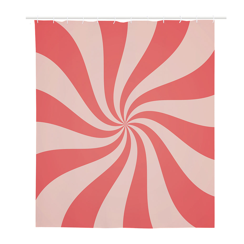 Pink Psychedelic Swirl Print Polyester Shower Curtain