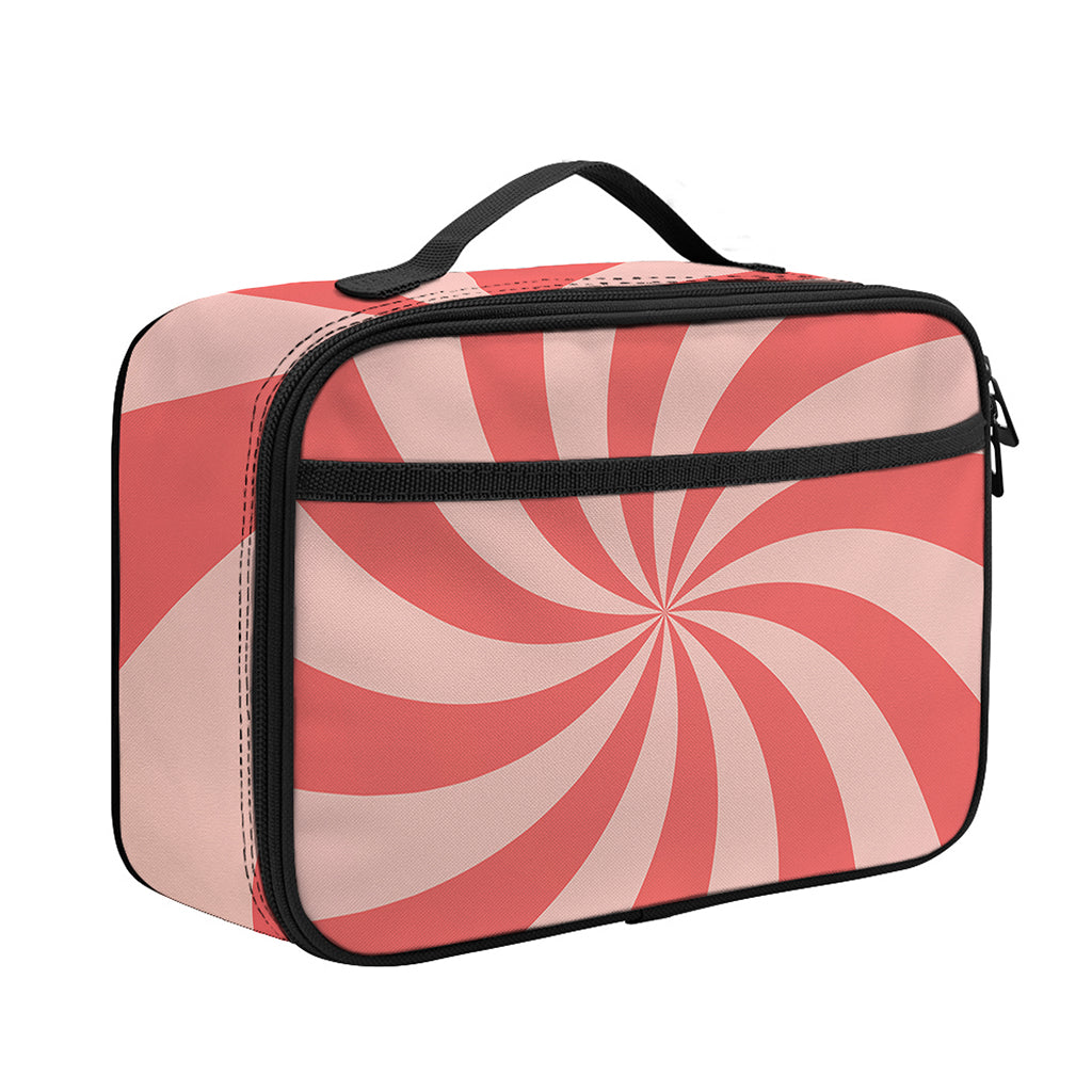 Pink Psychedelic Swirl Print Portable Lunch Bag