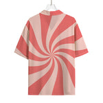 Pink Psychedelic Swirl Print Rayon Hawaiian Shirt