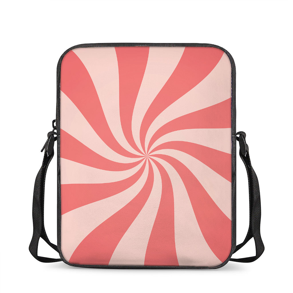Pink Psychedelic Swirl Print Rectangular Crossbody Bag