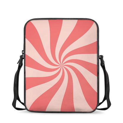 Pink Psychedelic Swirl Print Rectangular Crossbody Bag