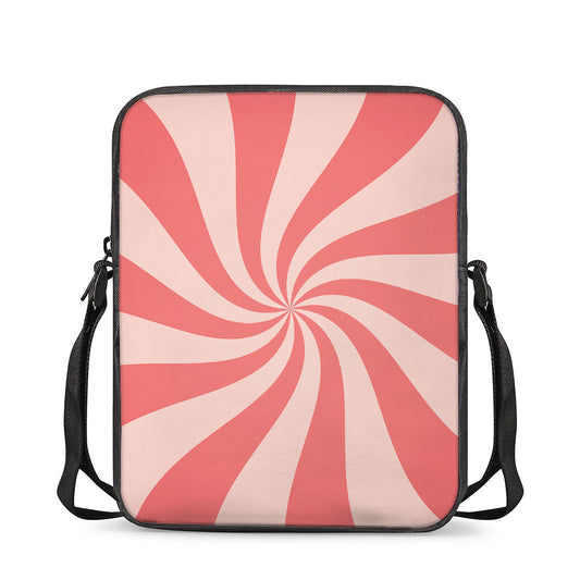 Pink Psychedelic Swirl Print Rectangular Crossbody Bag