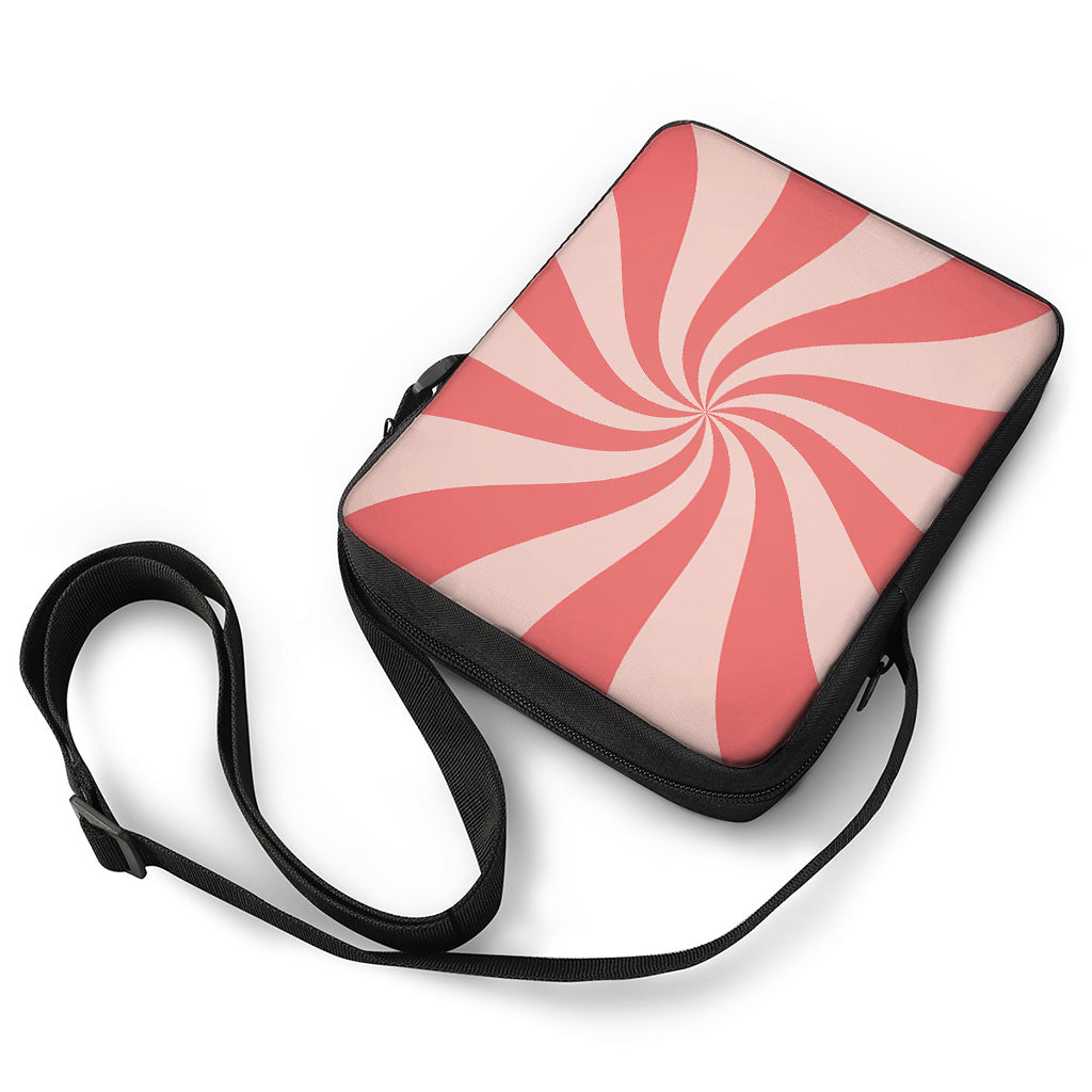 Pink Psychedelic Swirl Print Rectangular Crossbody Bag