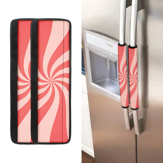 Pink Psychedelic Swirl Print Refrigerator Handle Covers