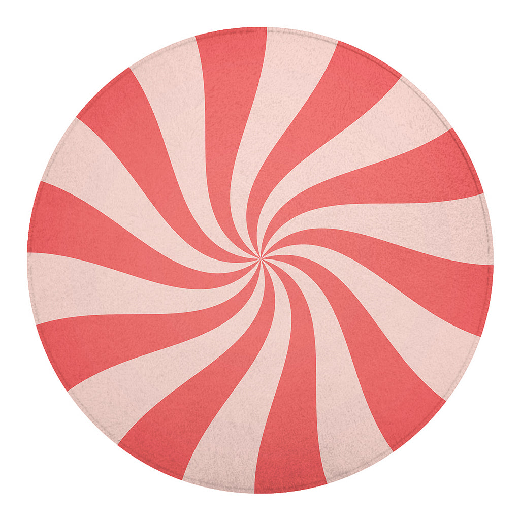 Pink Psychedelic Swirl Print Round Blanket