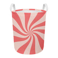 Pink Psychedelic Swirl Print Round Laundry Basket