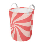 Pink Psychedelic Swirl Print Round Laundry Basket