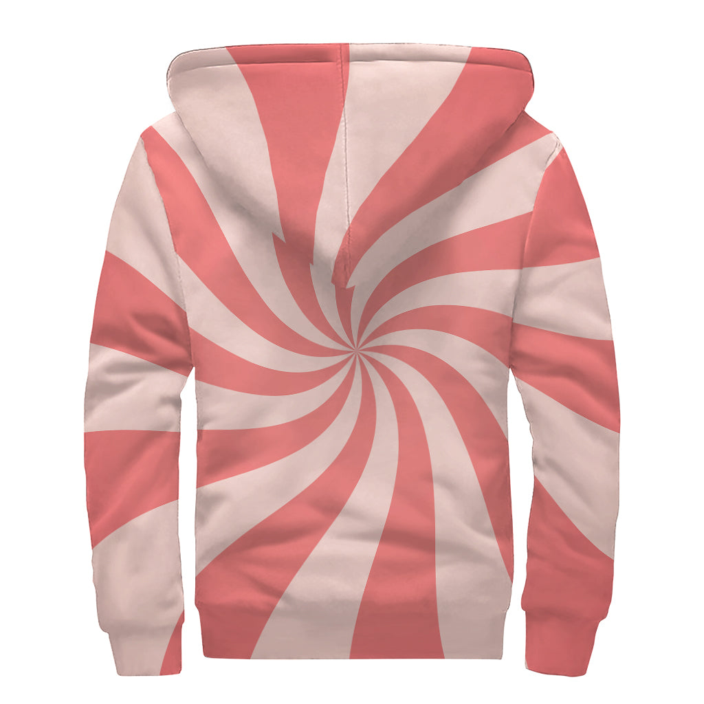 Pink Psychedelic Swirl Print Sherpa Lined Zip Up Hoodie