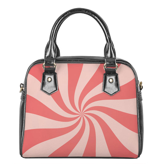 Pink Psychedelic Swirl Print Shoulder Handbag