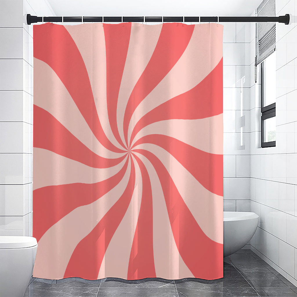 Pink Psychedelic Swirl Print Shower Curtain