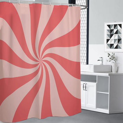 Pink Psychedelic Swirl Print Shower Curtain