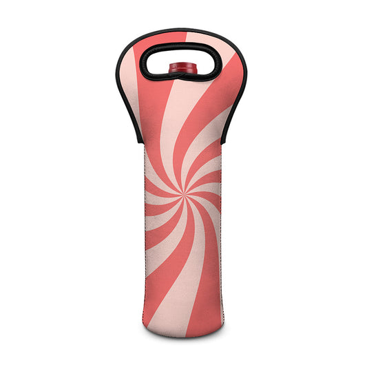 Pink Psychedelic Swirl Print Single Neoprene Wine Tote