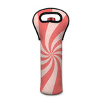 Pink Psychedelic Swirl Print Single Neoprene Wine Tote