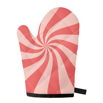 Pink Psychedelic Swirl Print Single Oven Mitt
