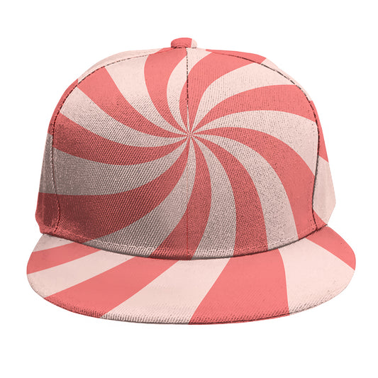 Pink Psychedelic Swirl Print Snapback Cap