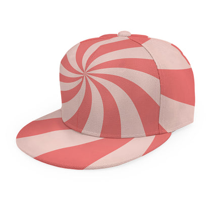 Pink Psychedelic Swirl Print Snapback Cap