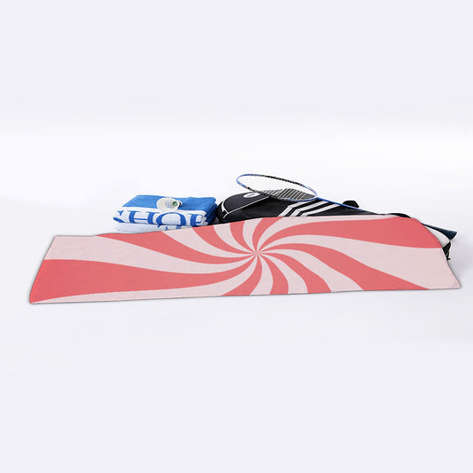 Pink Psychedelic Swirl Print Sports Towel