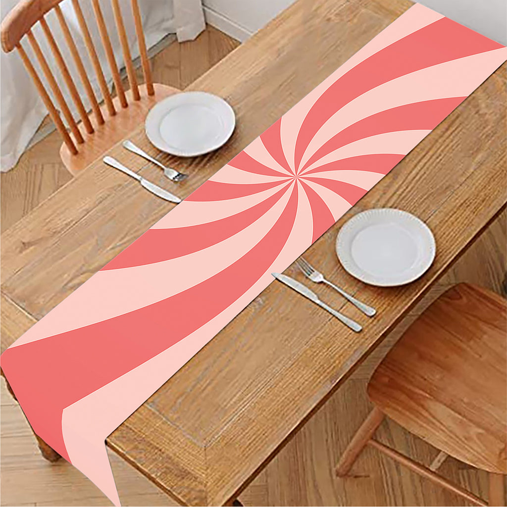 Pink Psychedelic Swirl Print Table Runner