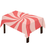 Pink Psychedelic Swirl Print Tablecloth