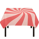Pink Psychedelic Swirl Print Tablecloth