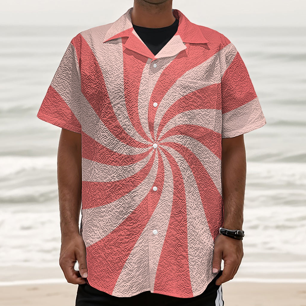 Pink Psychedelic Swirl Print Textured Short Sleeve Shirt