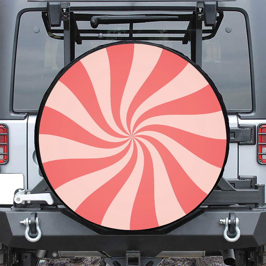 Pink Psychedelic Swirl Print Tire Cover