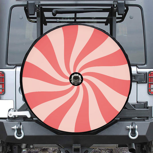 Pink Psychedelic Swirl Print Tire Cover With Camera Hole