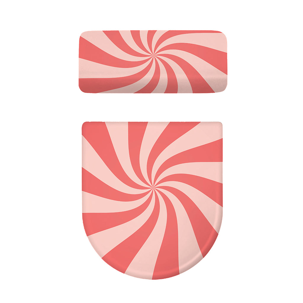 Pink Psychedelic Swirl Print Toilet Lid And Tank Cover Set
