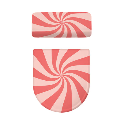 Pink Psychedelic Swirl Print Toilet Lid And Tank Cover Set