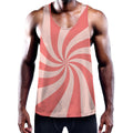 Pink Psychedelic Swirl Print Men's Workout Tank Top